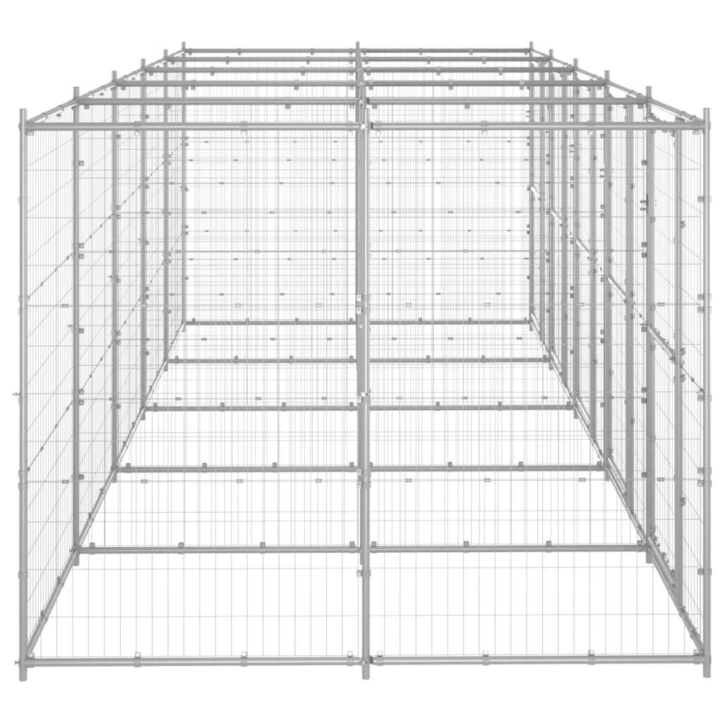 Koiran Ulkohäkki Galvanoitu Teräs 12,1 M²