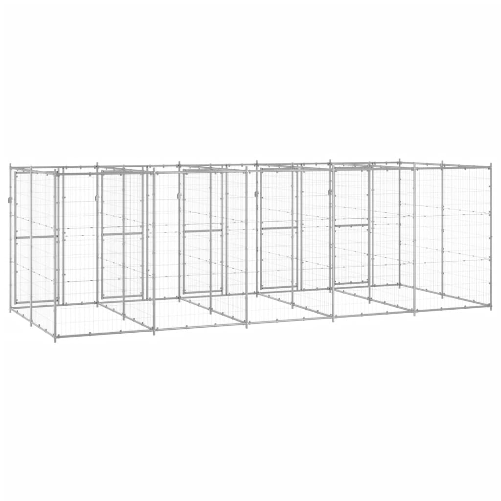 Koiran Ulkohäkki Galvanoitu Teräs 12,1 M²
