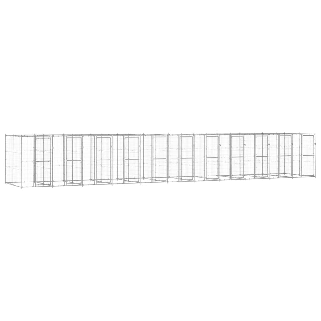Koiran Ulkohäkki Galvanoitu Teräs 12,1 M²