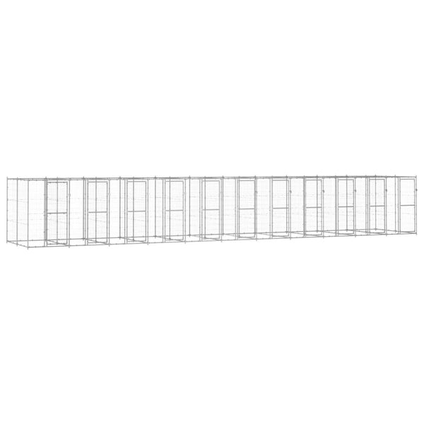 Koiran Ulkohäkki Galvanoitu Teräs 12,1 M²