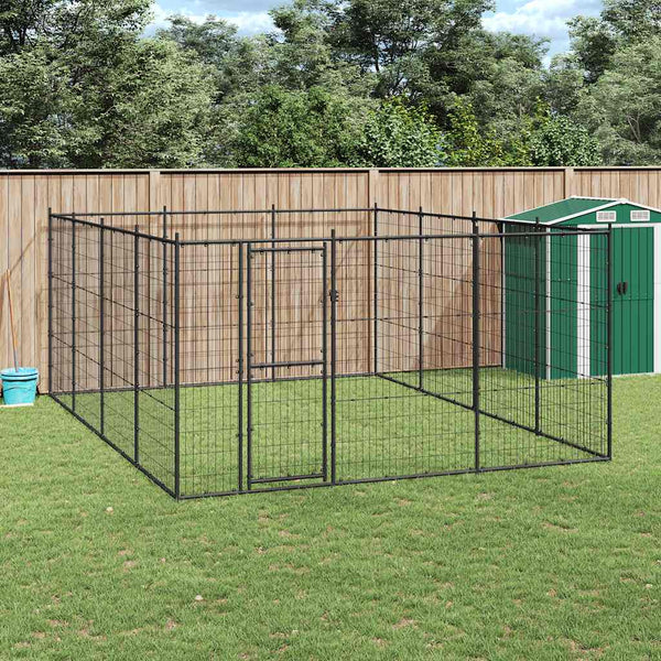 Koiran Ulkohäkki Galvanoitu Teräs 53,24 M²