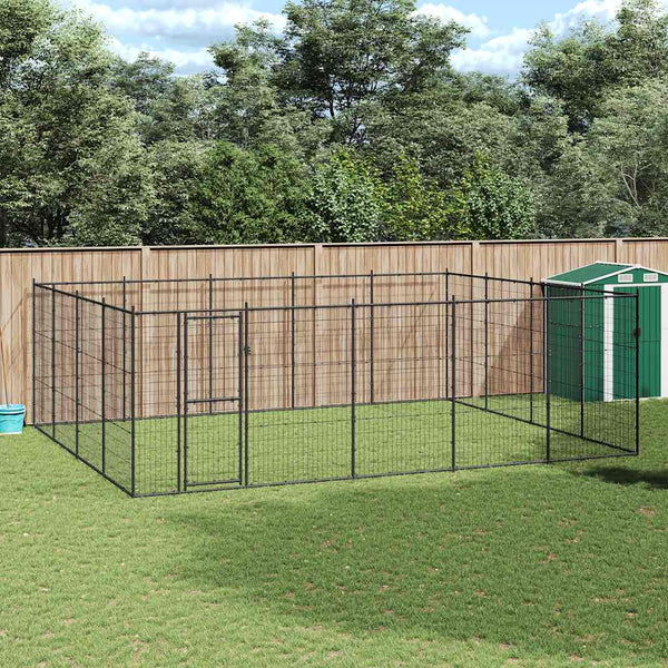 Koiran Ulkohäkki Galvanoitu Teräs 53,24 M²
