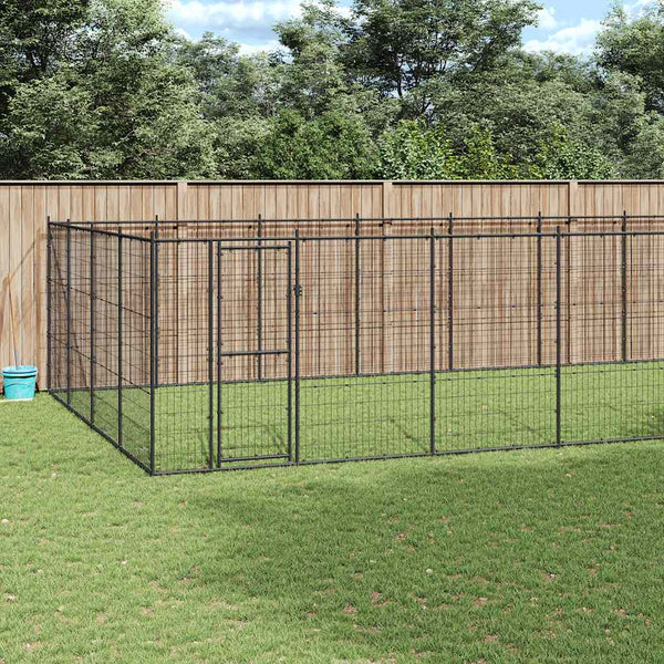 Koiran Ulkohäkki Galvanoitu Teräs 53,24 M²