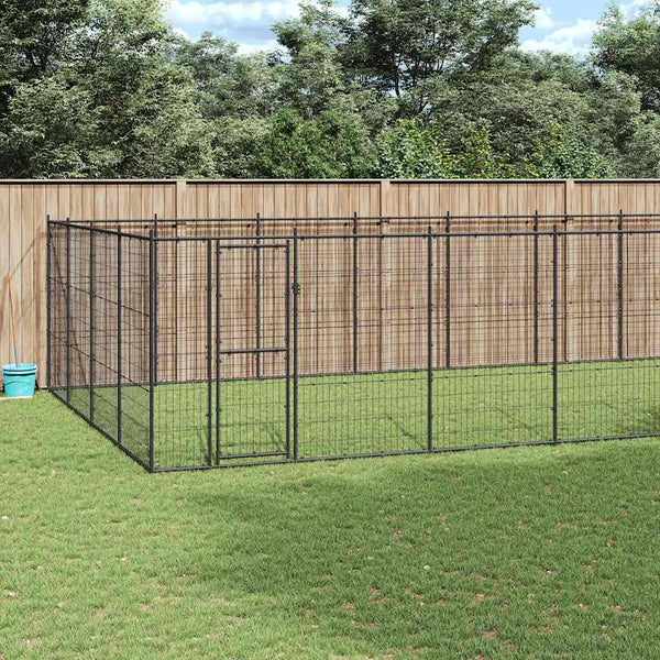 Koiran Ulkohäkki Galvanoitu Teräs 53,24 M²