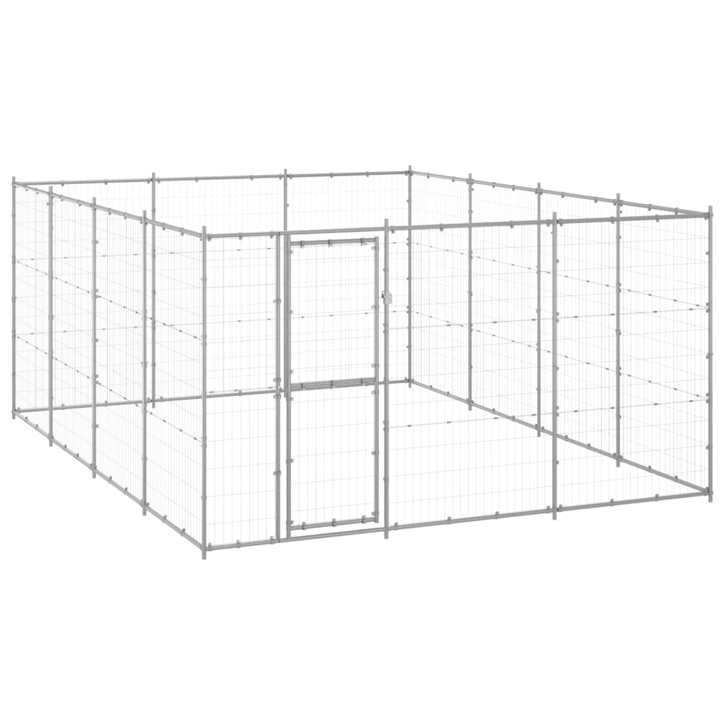 Koiran Ulkohäkki Galvanoitu Teräs 53,24 M²