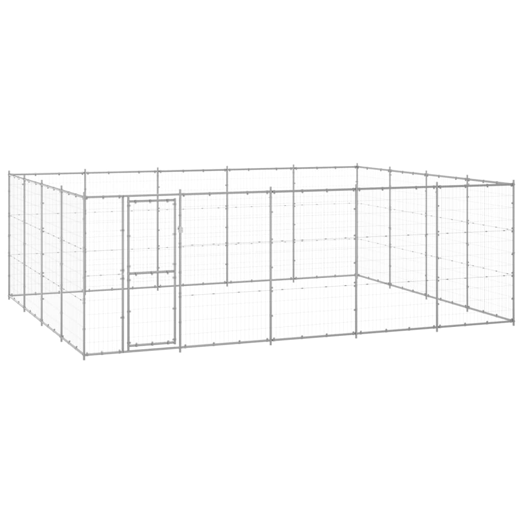 Koiran Ulkohäkki Galvanoitu Teräs 53,24 M²