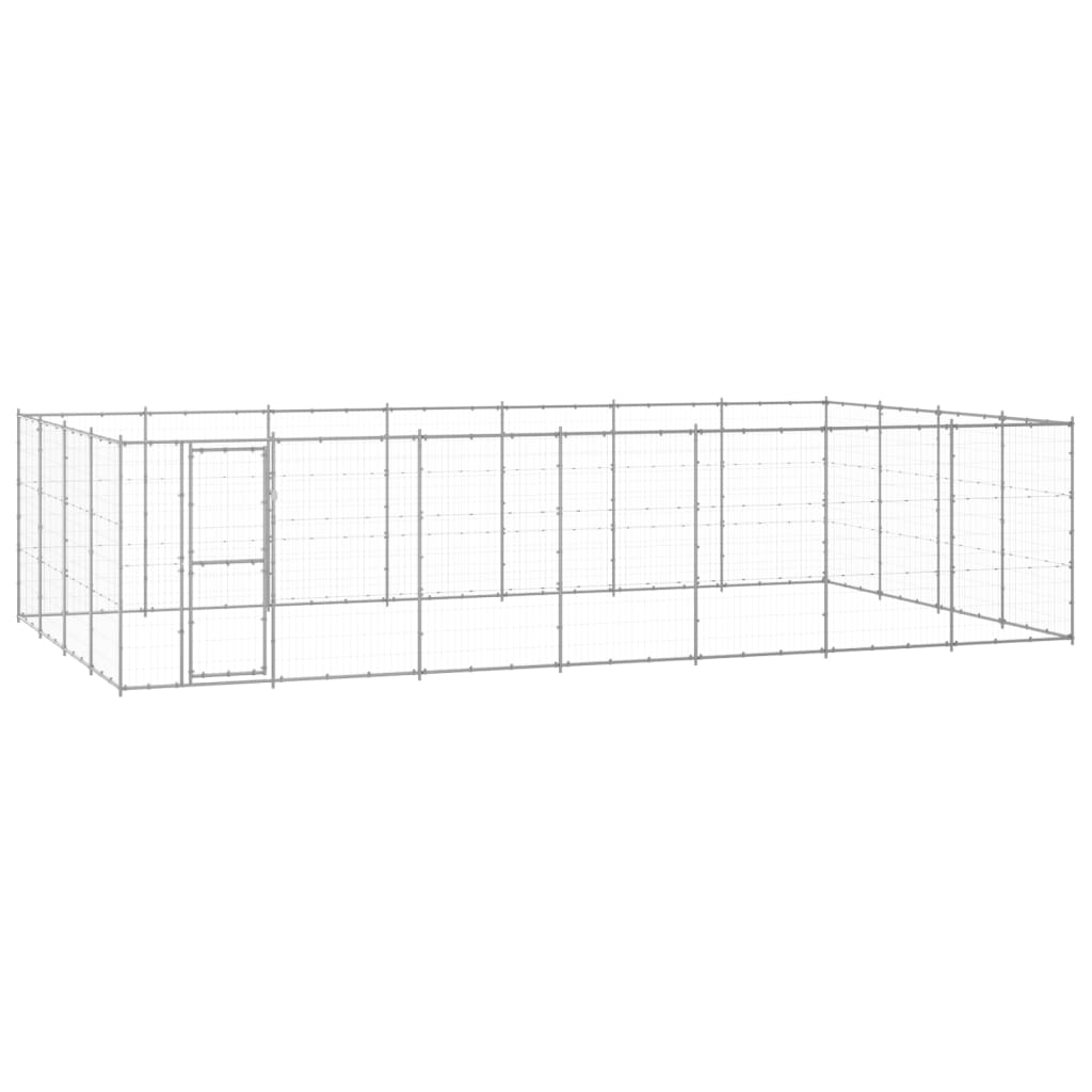 Koiran Ulkohäkki Galvanoitu Teräs 53,24 M²