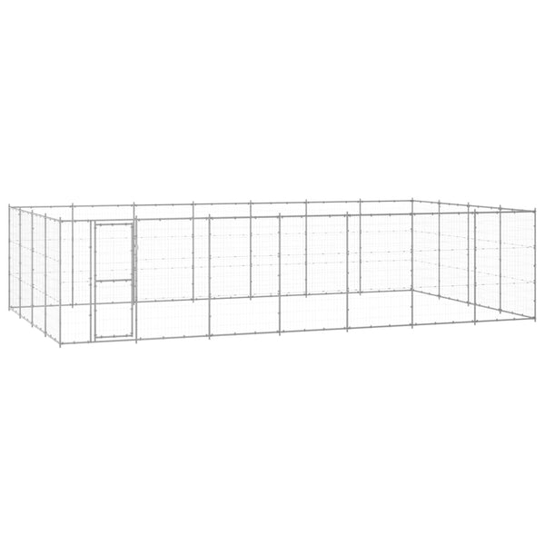 Koiran Ulkohäkki Galvanoitu Teräs 53,24 M²