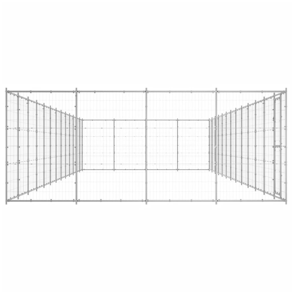 Koiran Ulkohäkki Galvanoitu Teräs 53,24 M²