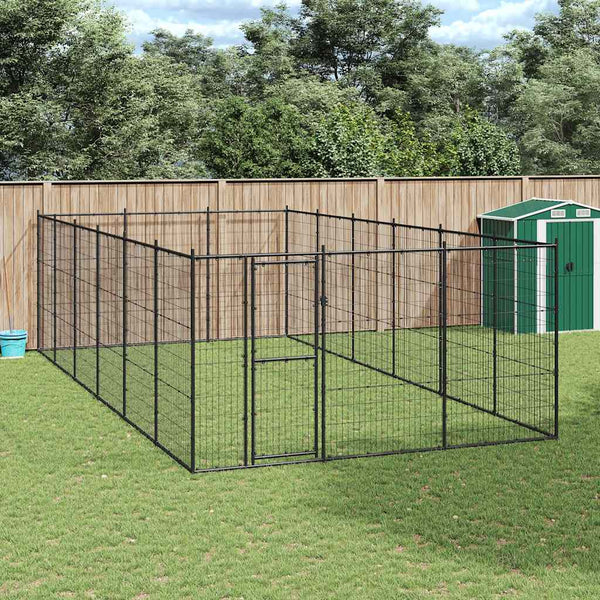 Koiran Ulkohäkki Galvanoitu Teräs 65,34 M²