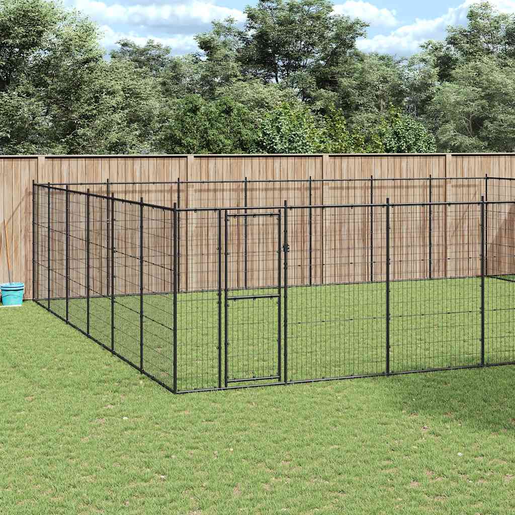 Koiran Ulkohäkki Galvanoitu Teräs 65,34 M²