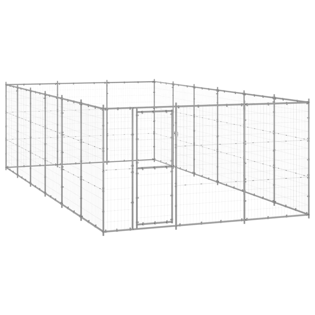 Koiran Ulkohäkki Galvanoitu Teräs 65,34 M²