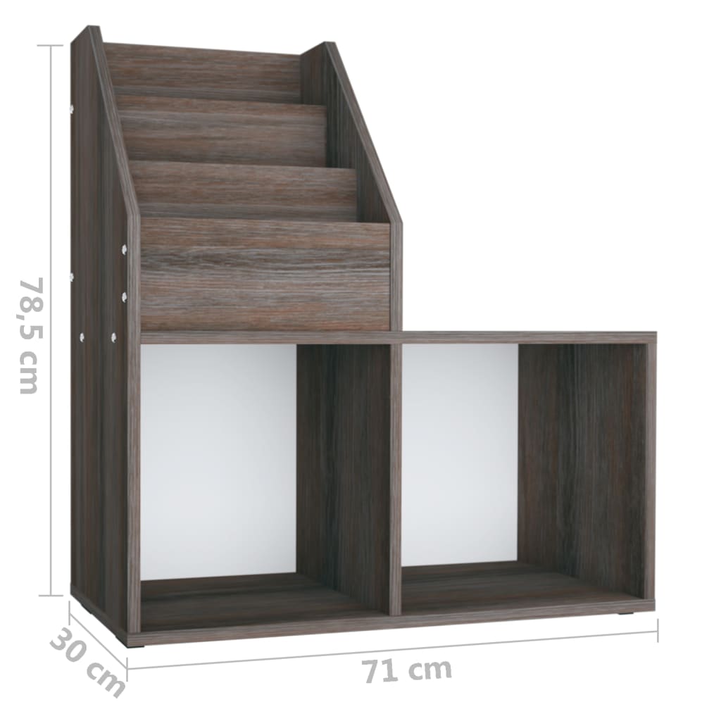 Lasten Lehtiteline Sonoma-Tammi 71X30X78,5 Cm Tekninen Puu