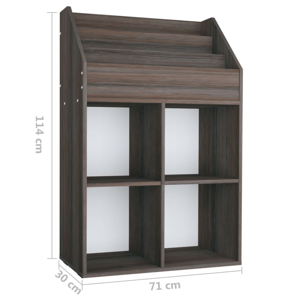 Lasten Lehtiteline Sonoma-Tammi 71X30X114 Cm Tekninen Puu