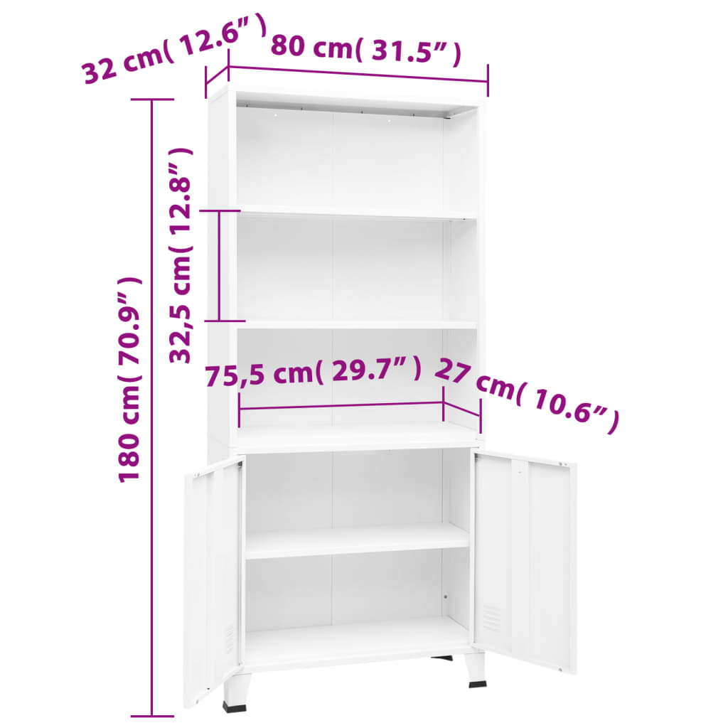 Teollinen Kirjahylly 80X32X180 Cm Teräs
