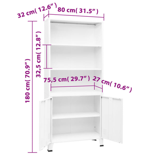 Teollinen Kirjahylly 80X32X180 Cm Teräs