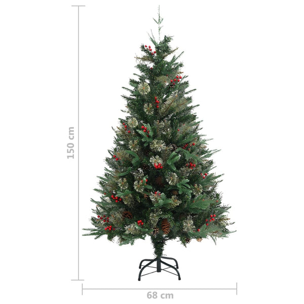 Tekojoulukuusi Kävyillä Vihreä 150 Cm Pvc Ja Pe