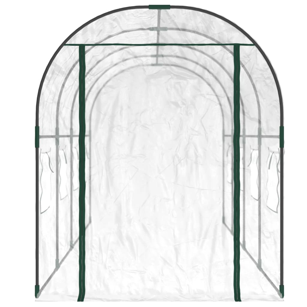 Kasvihuone Läpinäkyvä 160X400X190 Cm Pvc Ja Jauhemaalattu Teräs
