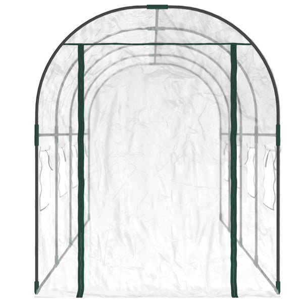 Kasvihuone Läpinäkyvä 160X400X190 Cm Pvc Ja Jauhemaalattu Teräs