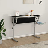 Askartelupöytä Tammi/Harmaa 110X53X(58-87)Cm Tekninen Puu/Teräs