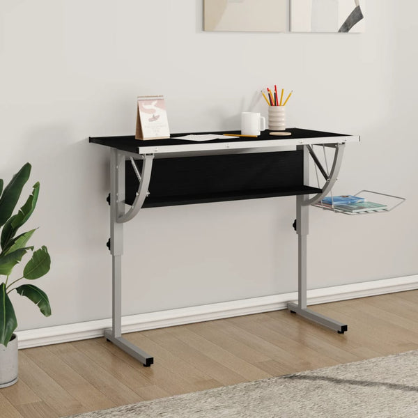 Askartelupöytä Tammi/Harmaa 110X53X(58-87)Cm Tekninen Puu/Teräs