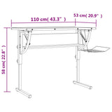 Askartelupöytä Tammi/Harmaa 110X53X(58-87)Cm Tekninen Puu/Teräs