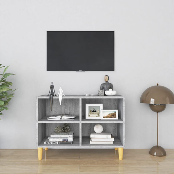 Tv-Taso Täyspuiset Jalat 69,5X30X50 Cm