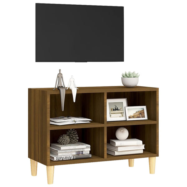 Tv-Taso Täyspuiset Jalat 69,5X30X50 Cm