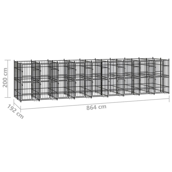 Koiran Ulkohäkki Teräs 16,59 M²