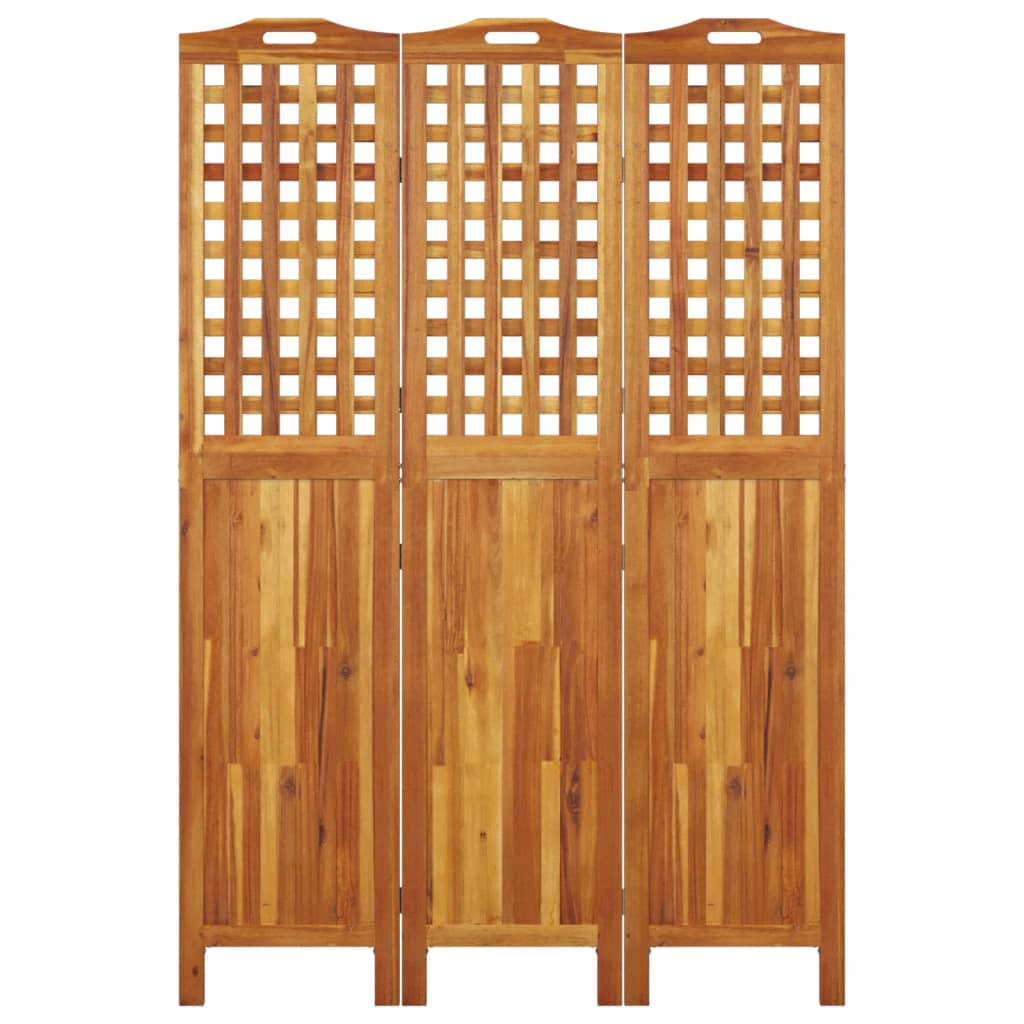 3-Paneelinen Tilanjakaja 121,5X2X180 Cm Täysi Akasiapuu