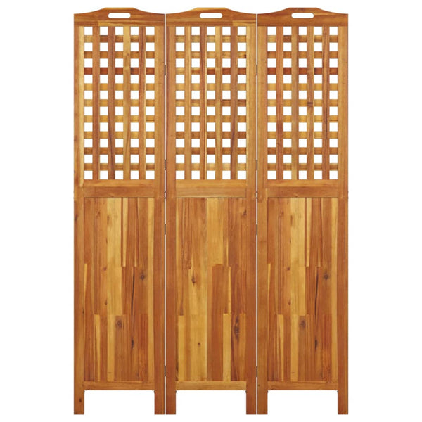 3-Paneelinen Tilanjakaja 121,5X2X180 Cm Täysi Akasiapuu