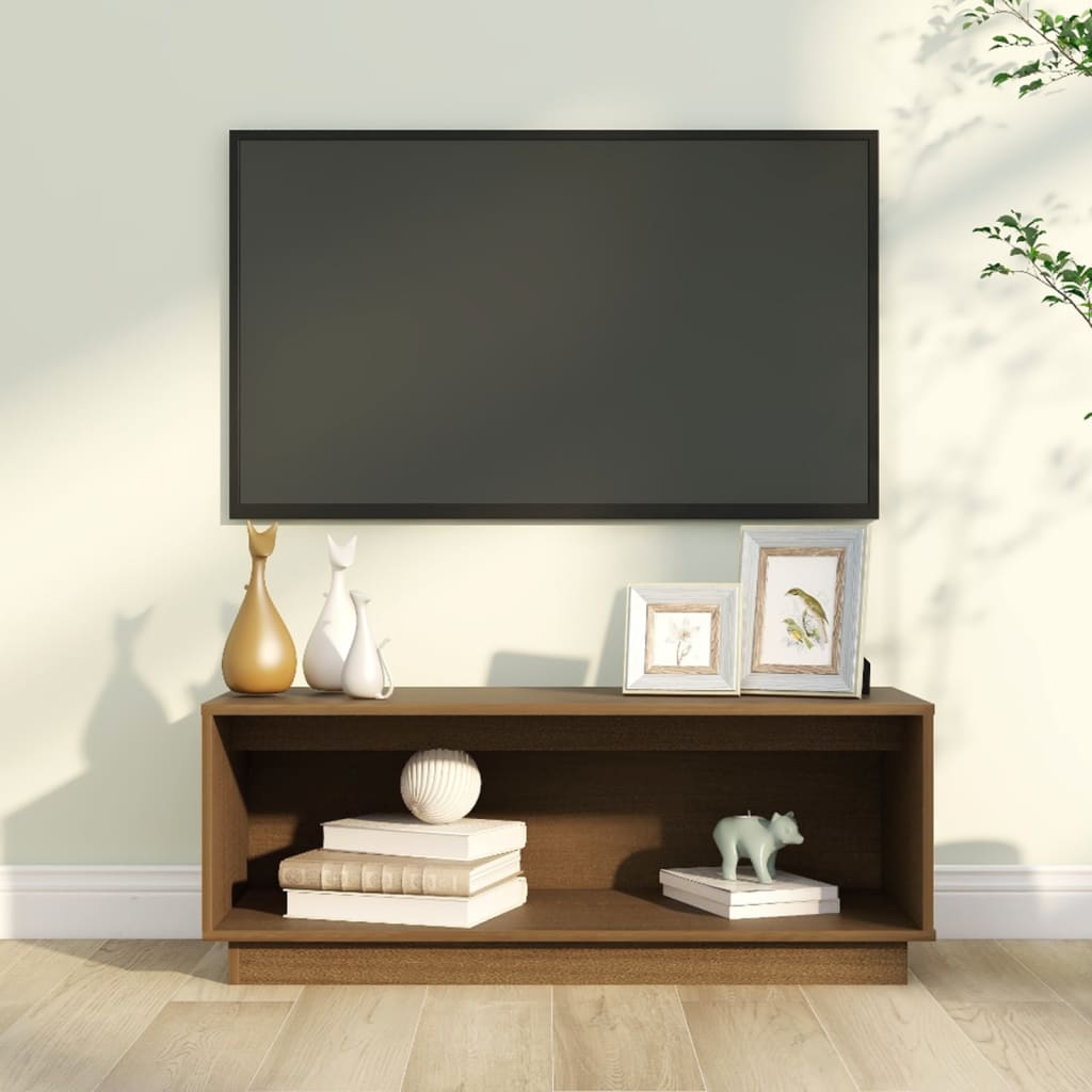 Tv-Taso 90X35X35 Cm Täysi Mänty