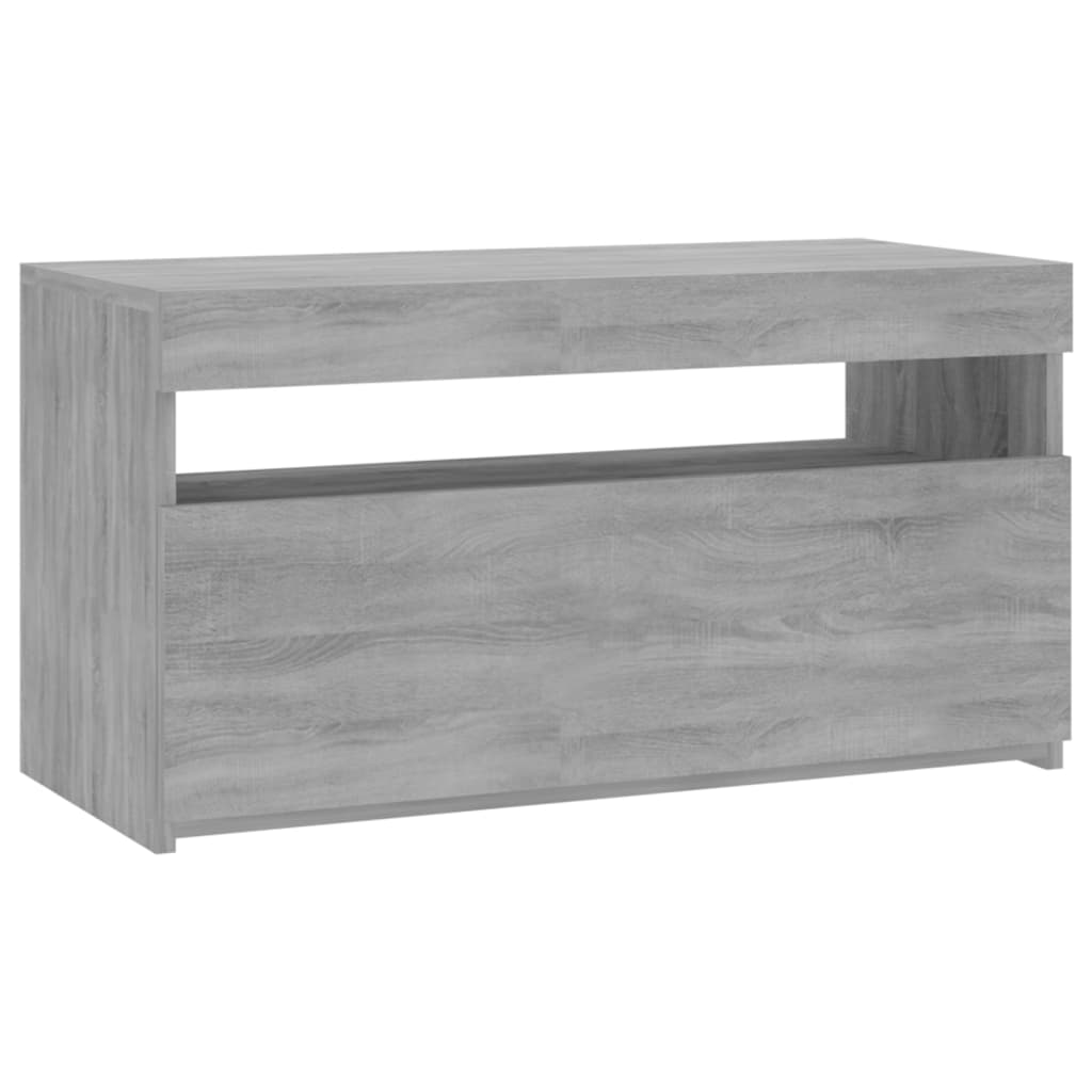 Tv-Kaappi Led-Valoilla Käsityöläinen Tammi 75X35X40 Cm