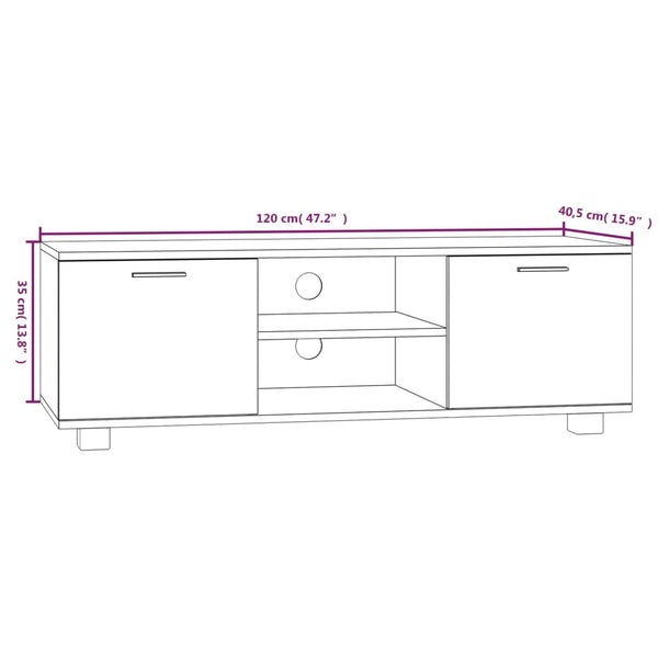 Tv-Taso 120X40,5X35 Cm Tekninen Puu