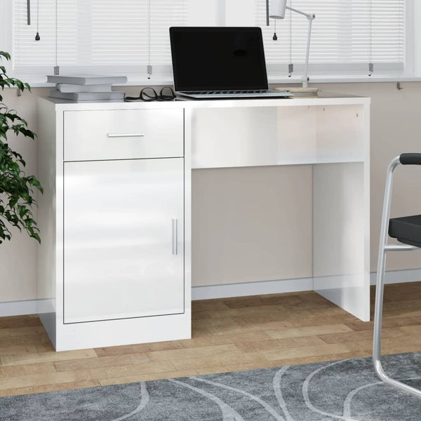 Työpöytä Laatikolla Ja Kaapilla 100X40X73 Cm Tekninen Puu
