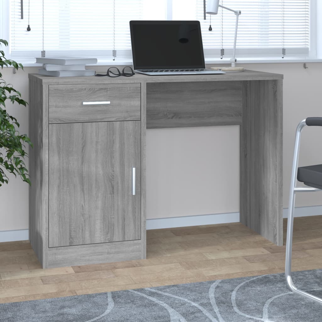 Työpöytä Laatikolla Ja Kaapilla 100X40X73 Cm Tekninen Puu