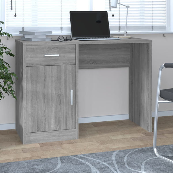 Työpöytä Laatikolla Ja Kaapilla 100X40X73 Cm Tekninen Puu