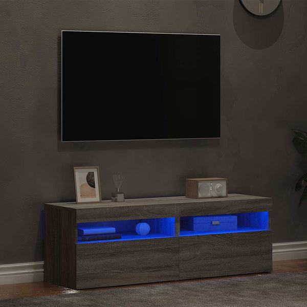 Tv-Kaappi Led-Valoilla Käsityöläinen Tammi 75X35X40 Cm