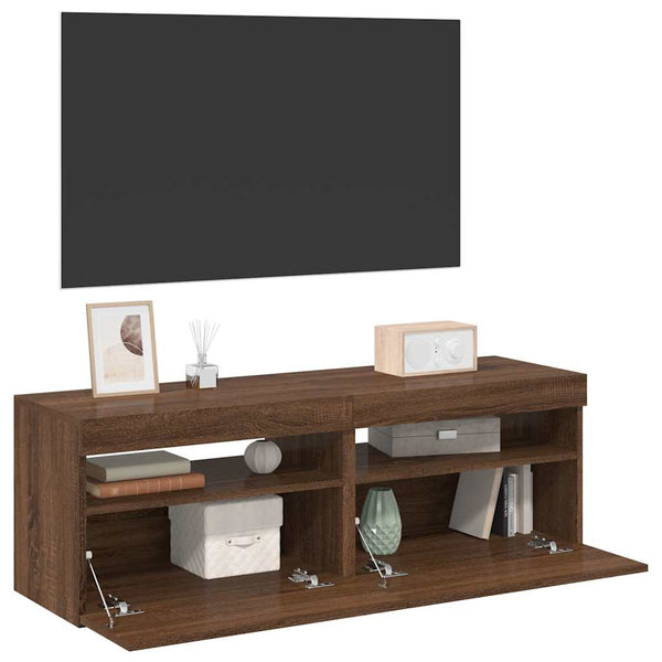 Tv-Kaappi Led-Valoilla Käsityöläinen Tammi 75X35X40 Cm