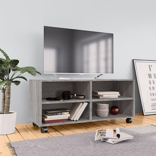 Tv-Taso Rullapyörillä 90X35X35 Cm Tekninen Puu