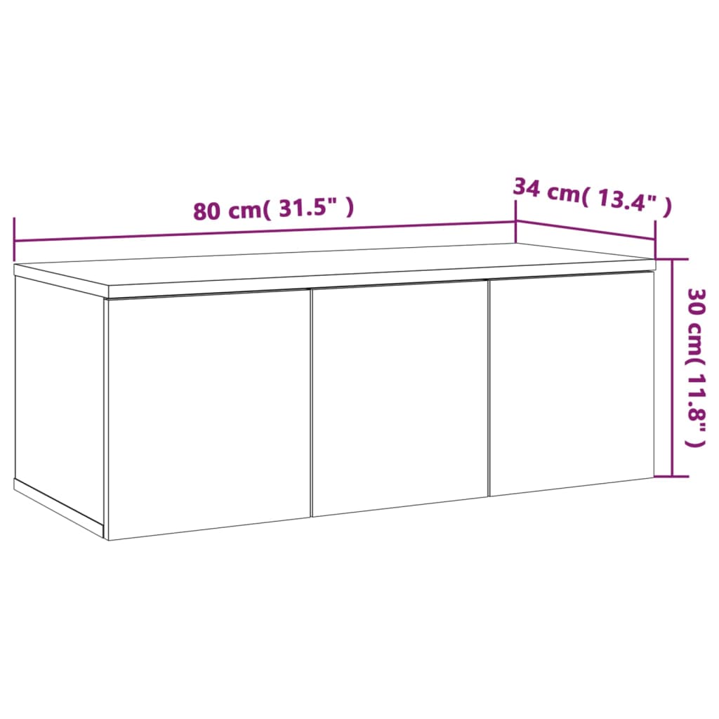 Tv-Taso 80X34X30 Cm Tekninen Puu