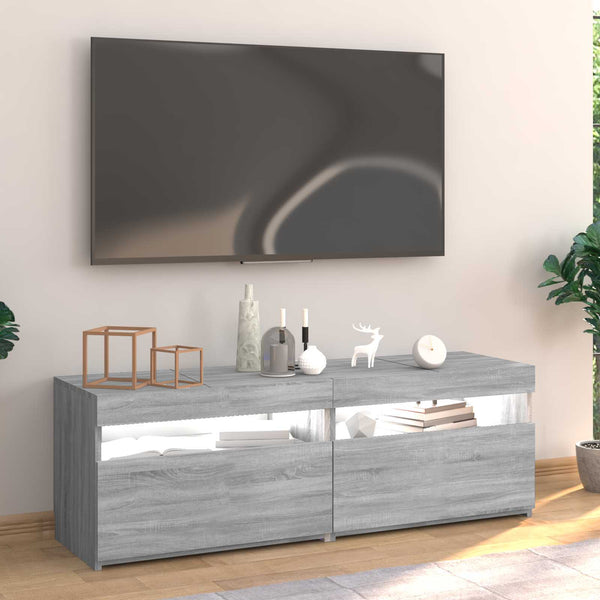 Tv-Kaappi Led-Valoilla Käsityöläinen Tammi 75X35X40 Cm