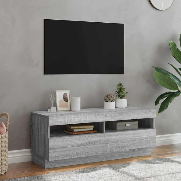 Tv-Kaappi Led-Valoilla Old Wood 80X35X40 Cm Engineered Wood