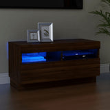 Tv-Kaappi Led-Valoilla Old Wood 80X35X40 Cm Engineered Wood