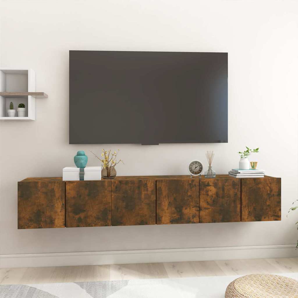 Tv-Tasosetti 3 Pcs Ruskea Tekninen Puu