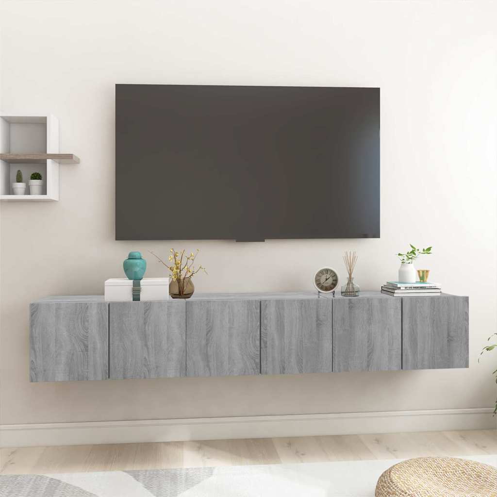 Tv-Tasosetti 3 Pcs Harmaa Tekninen Puu