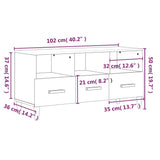 Tv-Taso 102X36X50 Cm Tekninen Puu