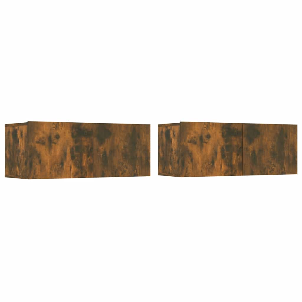 Tv-Seinäkaappi 2 Kpl 80X30X30 Cm Tekninen Puu