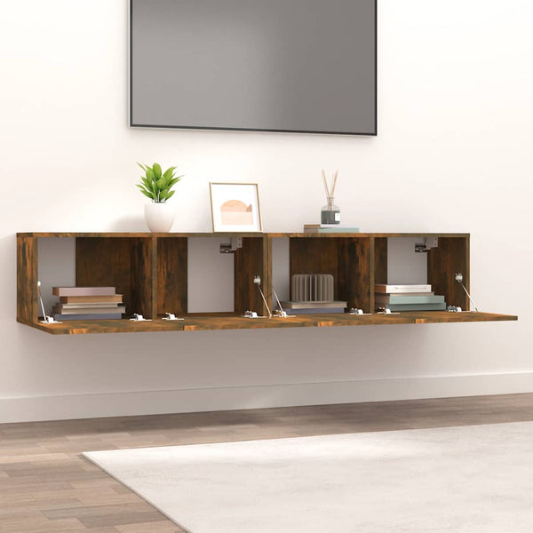 Tv-Seinäkaappi 2 Kpl 80X30X30 Cm Tekninen Puu