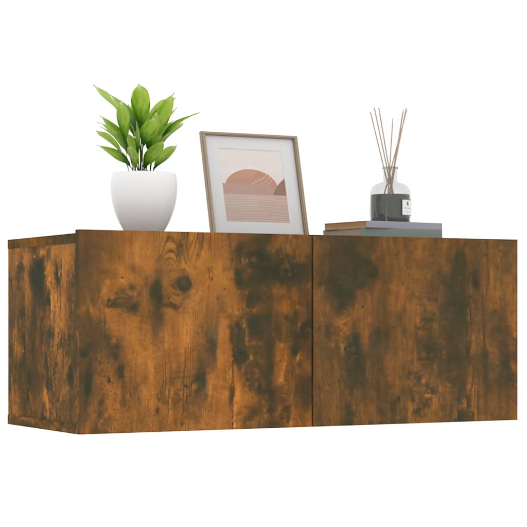 Tv-Seinäkaappi 2 Kpl 80X30X30 Cm Tekninen Puu